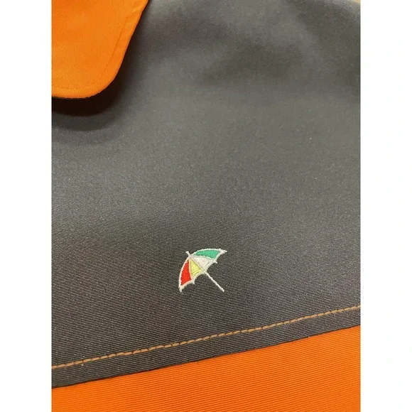 Vintage Arnold Palmer Sports 95 Jacket Mens 48 Orange Black Golf Windbreaker 90s